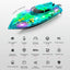 2.4GHz Electric High-Speed Racing Boat - RC Speedboat with Transparent Cover and LCD Power Level Display