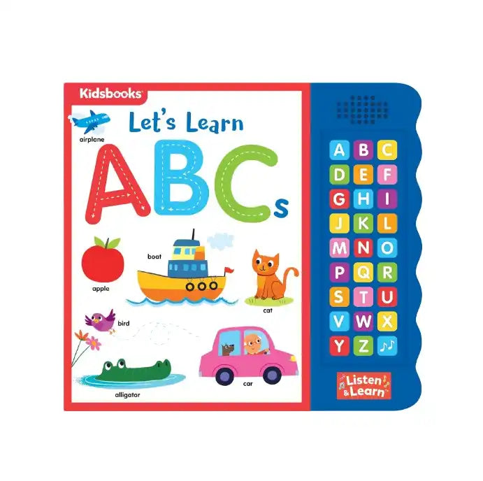 Early Learning Educational Alphabet Board Books for Preschool Kids - Plastic Press Button with ABC Sound