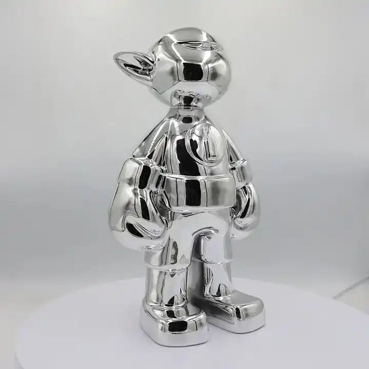 Home Decor Sculpture - Special Artwork 3D Printing Electroplating Silver PVC Toys Figure Statues