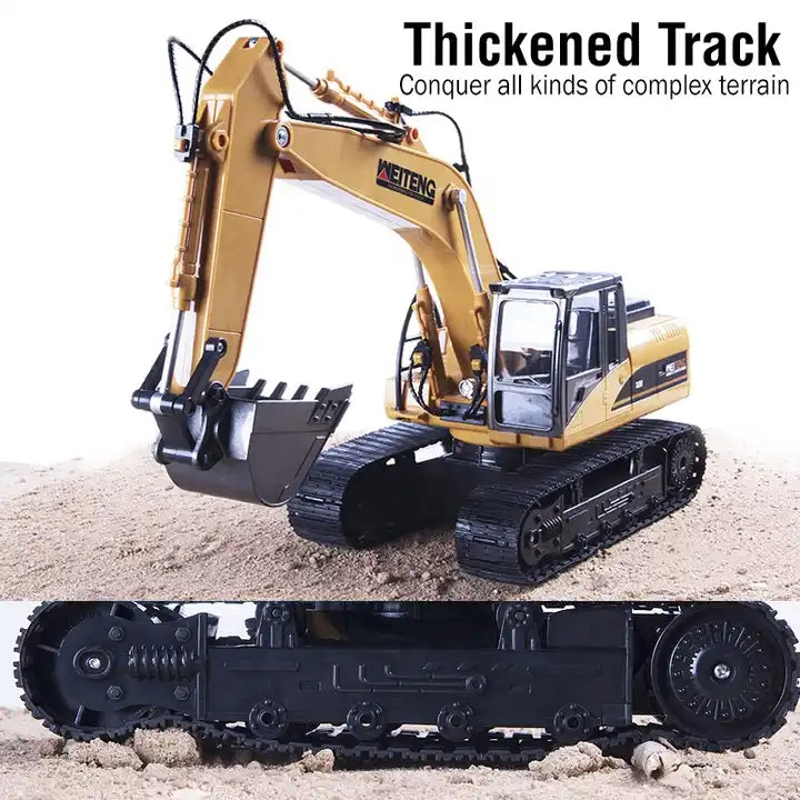 1:20 Scale 5-Channel RC Excavator - Die-Cast Engineering Truck Metal Vehicle Toy for Kids