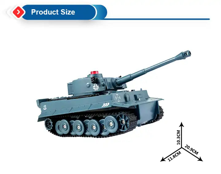 1/30 RC Tank Military Battle Model Toy Car - 2.4G Programmable Sound Effects Remote Control Crawler