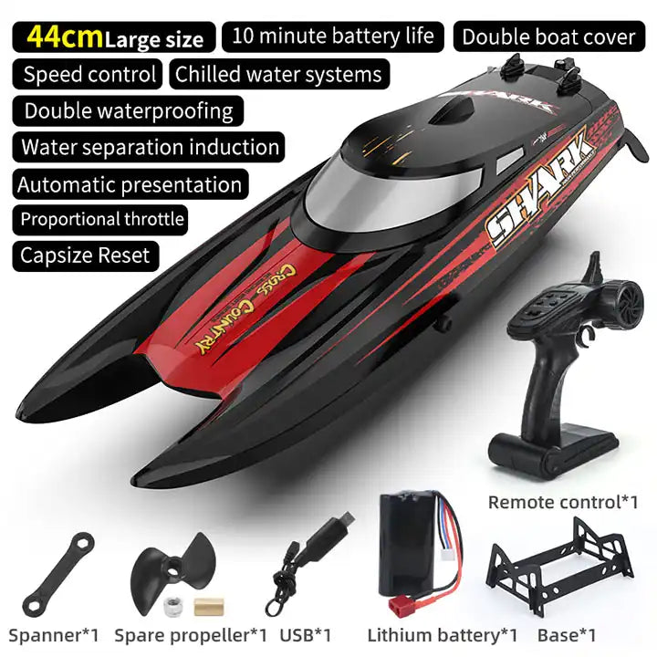 2.4GHz High-Speed Double-Head Racing RC Boat for Kids