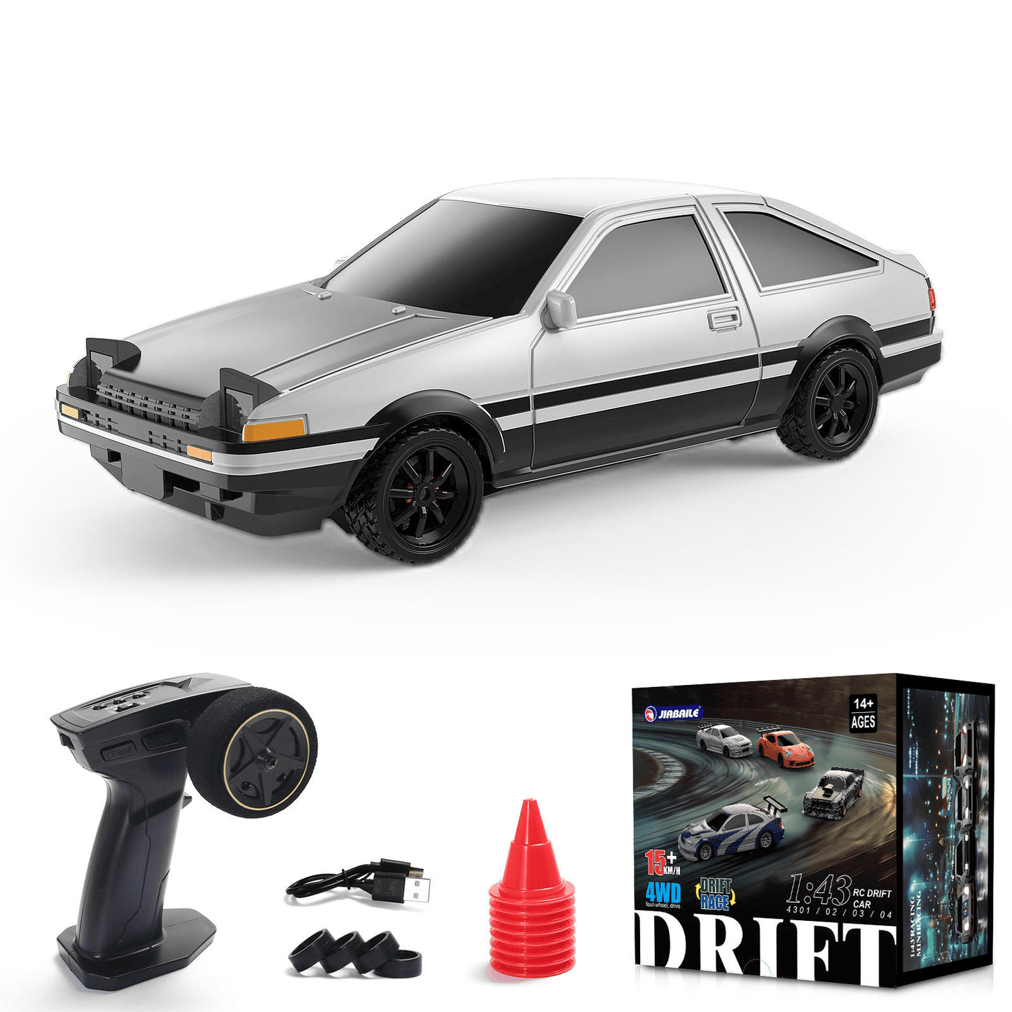 Toys 1/43 2.4GHz 4WD RC Drift Car High Speed Radio Control Mini RC Car with Gyro