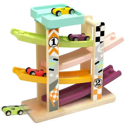 High-Quality Montessori Educational Wooden Toddler Car Ramp Toy ? Perfect Gift for 1-2 Year Old Boys