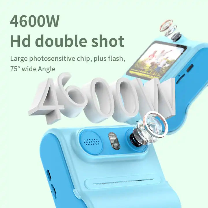 Cute Cartoon Kids Instant Camera | Fun Digital Camera with Built-In Games for Children