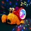 Kids Electric Pet Sensory Walking Hermit Crab Toy | Transparent Projection & Colorful Flashing Lights | Musical Baby Learning Toy