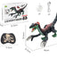 5-Channel Remote Control Velociraptor Dinosaur Toy - Electronic RC Dino with Spray and LED Light Features