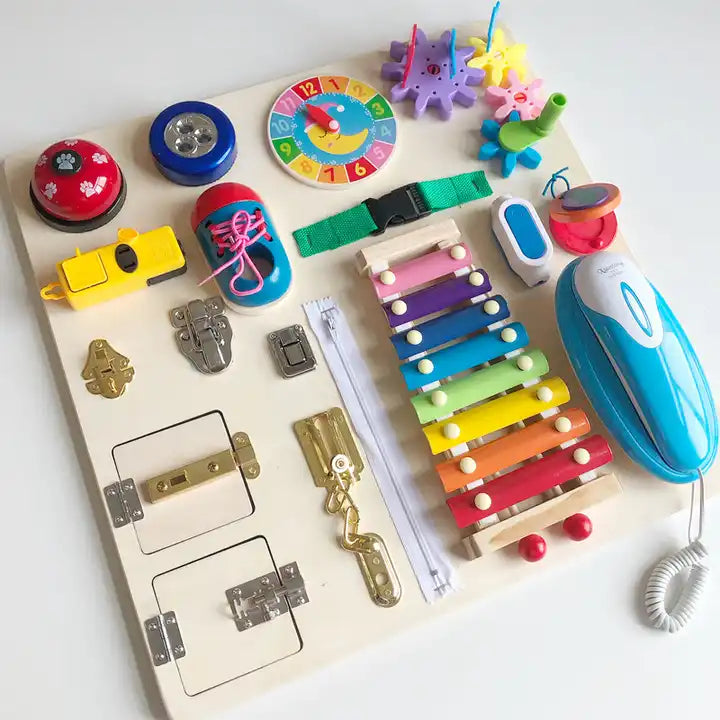 Busy Board Montessori Teaching Aids ? Early Education Puzzle Unlocking Toys for Babies