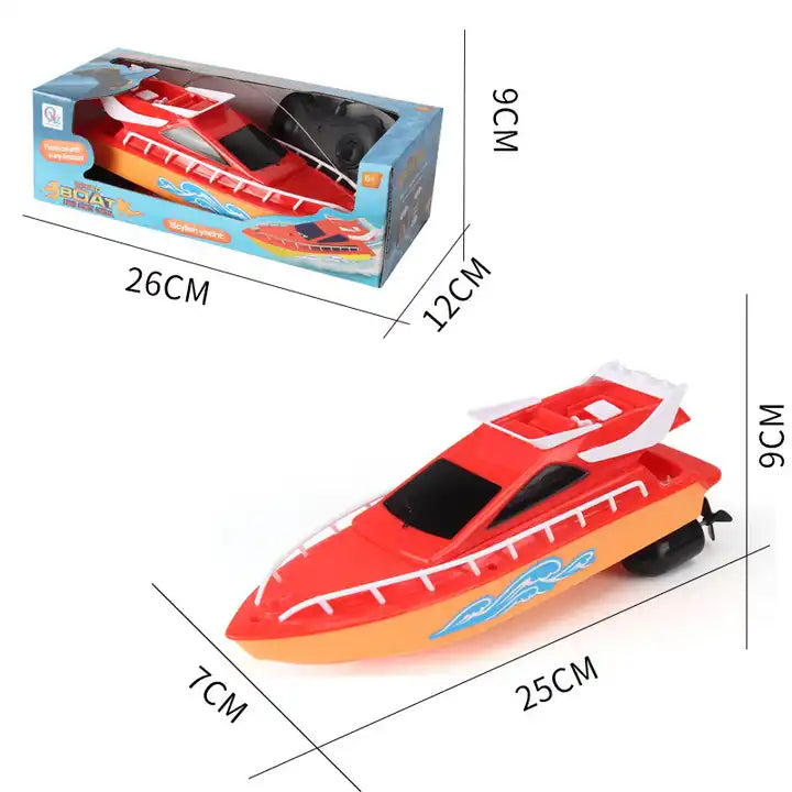 Mini High-Speed Waterproof RC Boat - Electric Remote Control Speedboat Toy for Kids