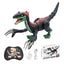 5-Channel Remote Control Velociraptor Dinosaur Toy - Electronic RC Dino with Spray and LED Light Features