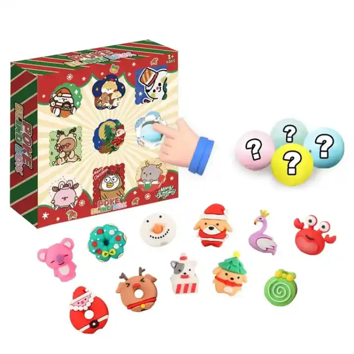 Surprise Christmas Poke Hole Fun Children Twist Egg Blind Box Mini Boy and Girl Birthday Gift Novelty Soft Glue Toys