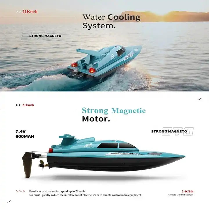 2.4GHz High-Speed Self-Righting RC Racing Boat – Waterproof Remote Control Speedboat for Pools and Lakes