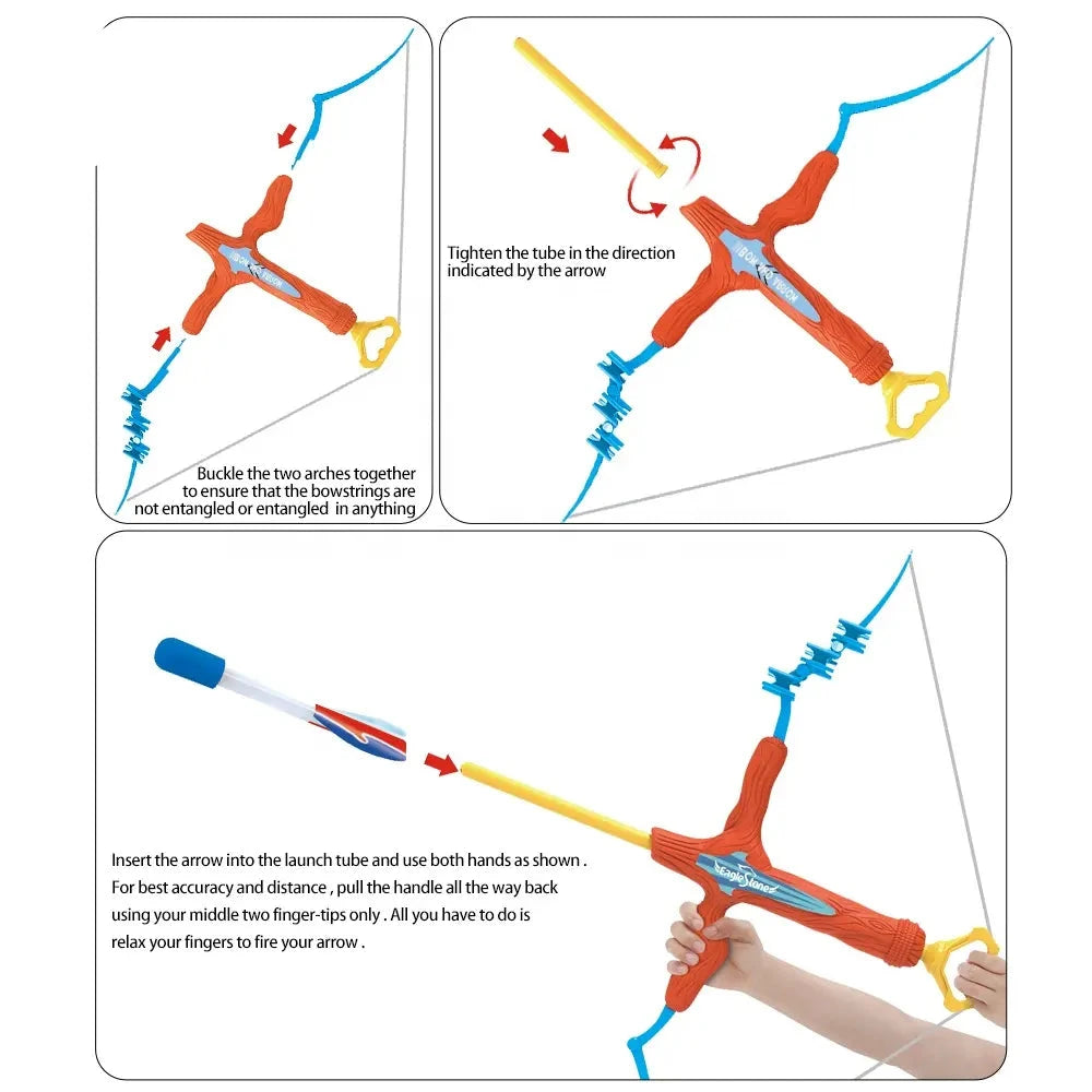 Plastic Sport Luminous Bow and Arrow Game Set for Kids | Light Up Archery Toy