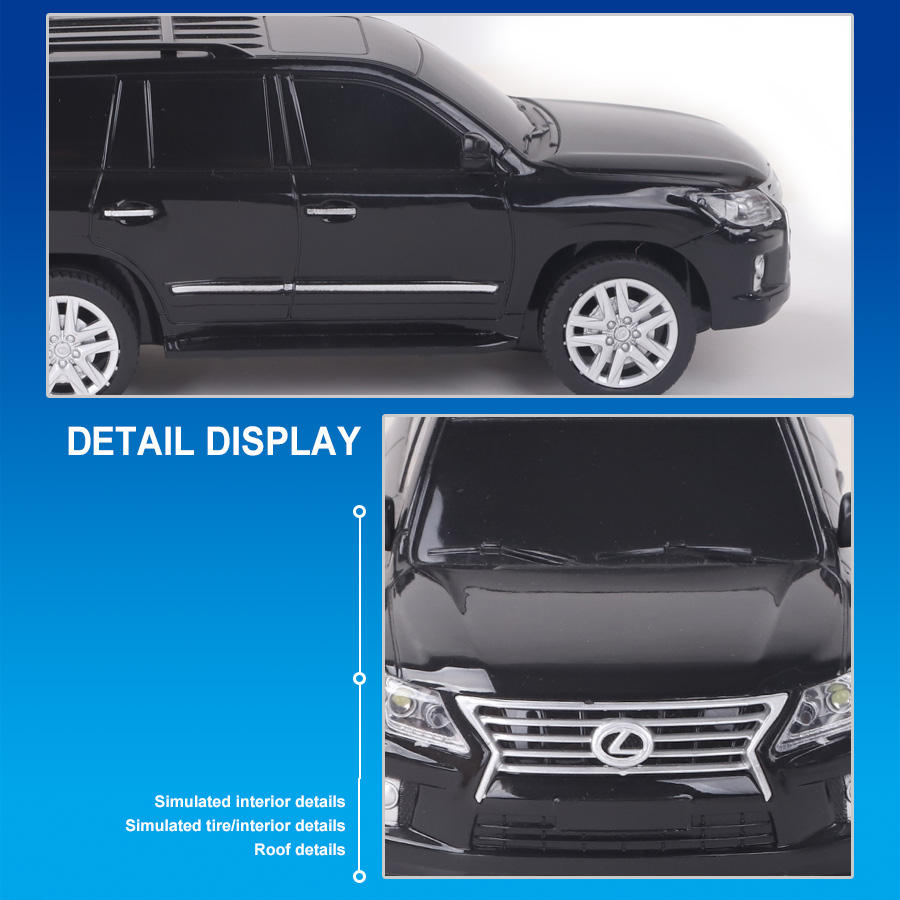 Licensed 2.4G 4CH 1/24 RC Car – Rock Crawler Hobby Model with LED Lights, Ready-to-Go, Electric Powered, Indoor-Outdoor Use