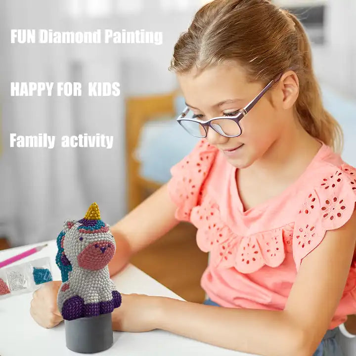 Custom DIY Educational Craft and Art Set ? Unicorn Plaster Diamond Painting Gift for Kids