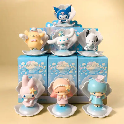 Kawaii Claw Machine Sanrios Blind Box Kuromi Cinnamoroll Melody Anime Figures Mystery Surprise Box Sea Holiday Series Toys Gifts