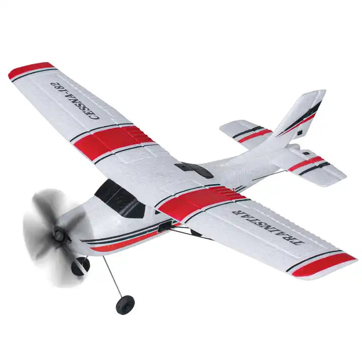 White 200 Meter Control Distance Remote Control Glider Airplane - 2.4G 3 Channel with LED Lights