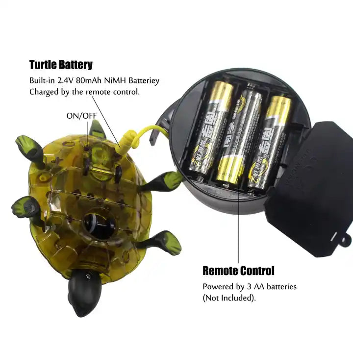 RC Turtle Toy - Interesting Simulation Crawling Remote Control Animal with Light for Kids Ages 4-8 Years