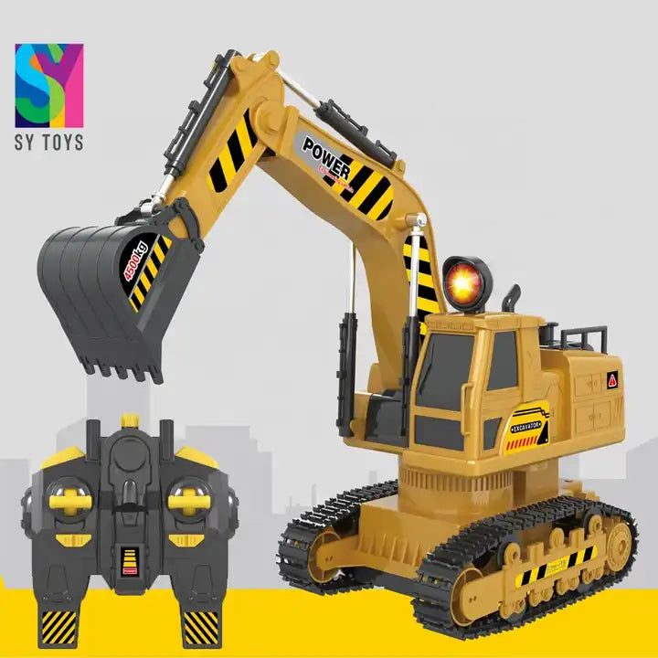 8CH Remote Control Rotating Excavator Truck - Interactive RC Construction Vehicle for Kids