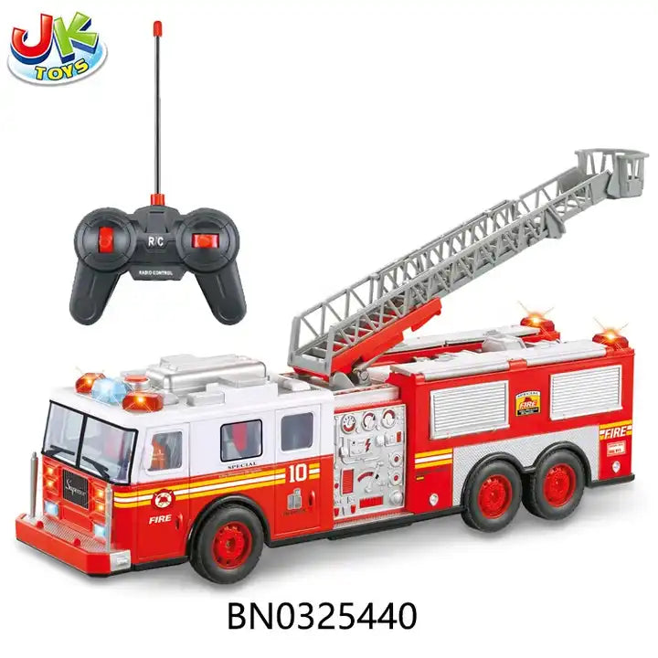 Remote Control Rescue Engine Truck with Lights and Sounds - Large RC Fire Truck Toy for Kids