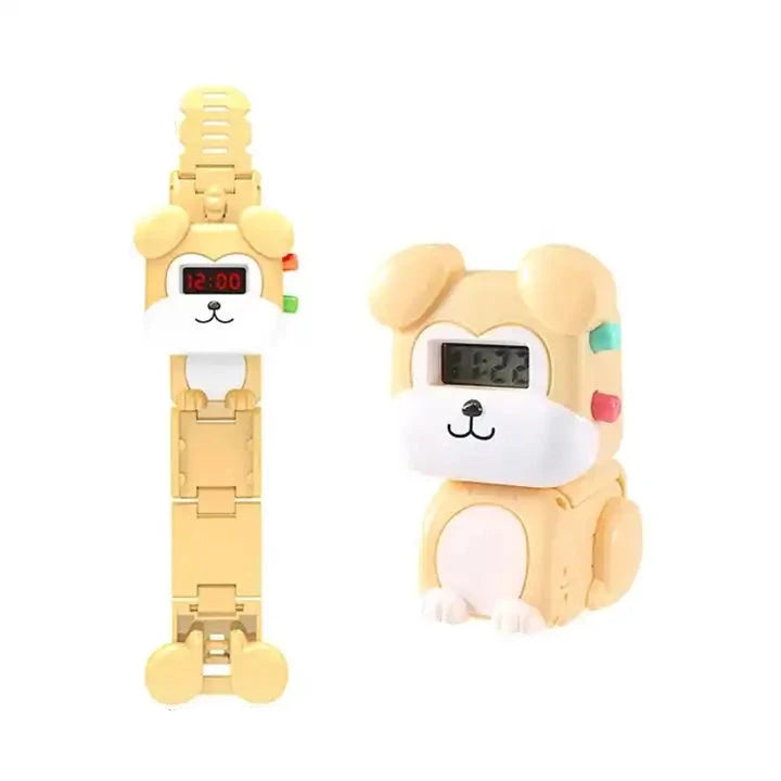 Samtoy Cartoon Animal Electronic Pets Deformation Digital Watch Toy | Fun Kids' Watch with Silicone Strap