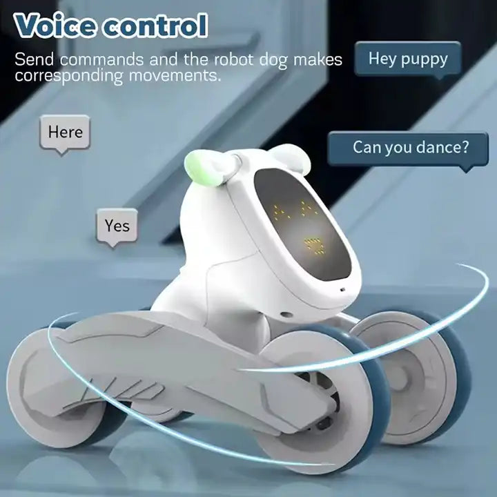 AI Technology Remote Control Robot Dog Toy for Kids - Early Education Light & Sound Interactive Pet