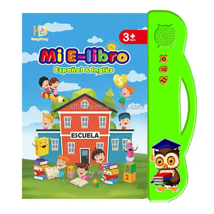 Kiddies Educational Toys For Kids 2023 English Spanish Alphabet Sound Language Learning E-Book Machine for Toddlers