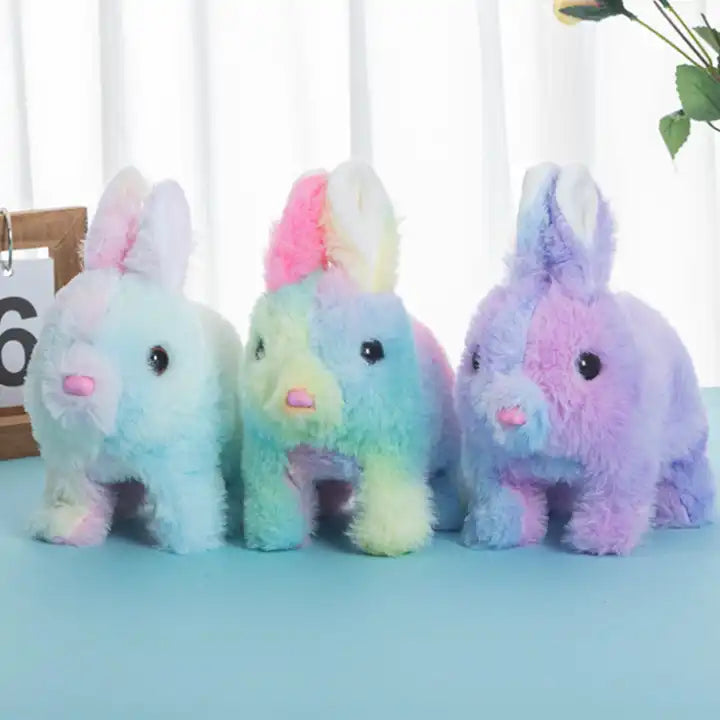 Electric Rabbit Simulation Plush Pet | Scream, Jump, Shake Ears Rainbow Rabbit Cute Doll for Children?s Toys