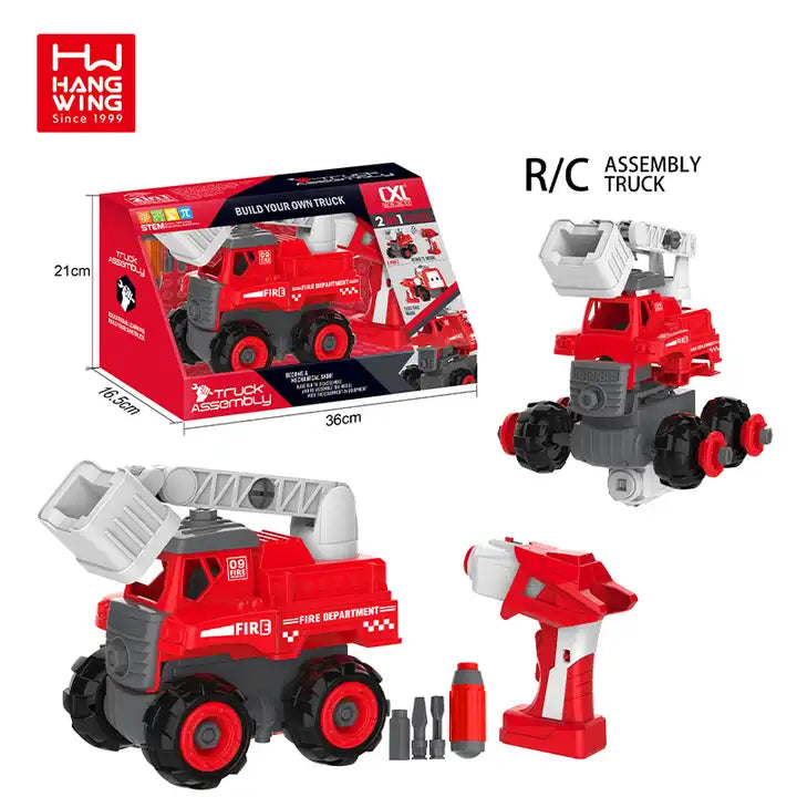 HW TOYS 2-in-1 DIY Assembly R/C Car Toy Model Set for Kids