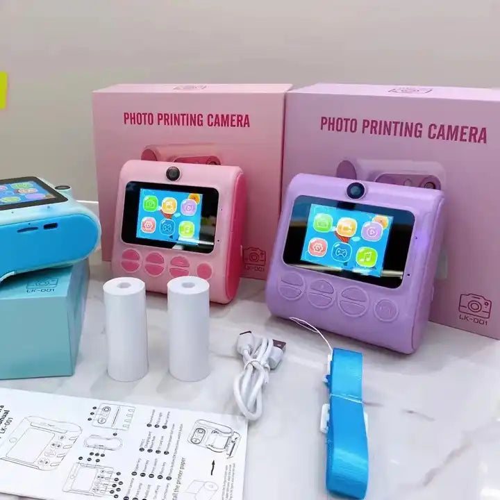 Cute Cartoon Kids Instant Camera | Fun Digital Camera with Built-In Games for Children