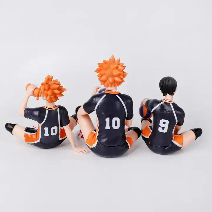 3 Styles 10CM Sitting Manga Toys Figurine Statue Haikyuu Shoyo Hinata Kageyama Tobio Gift PVC Anime Figure