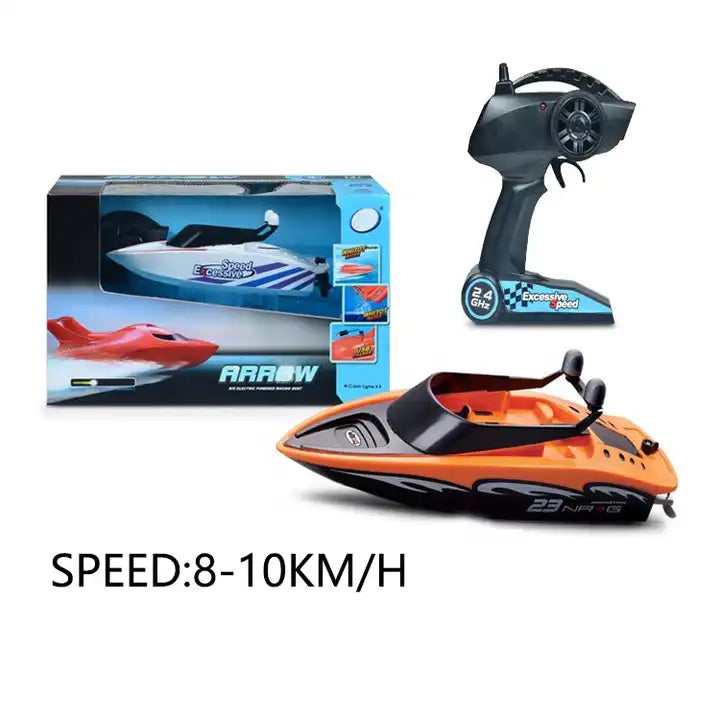 2.4GHz High-Speed 8-10km/h RC Speed Boat - Off-Water Conductive RC Toy for Kids and Teens