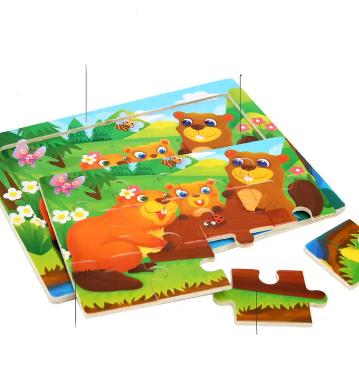 Children's Educational Puzzle Jigsaw in Iron Box | 60, 100, & 200 Piece Wooden Kids Puzzles | Educational Toys & Games