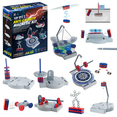 High-Quality STEM Educational Toys: 12-in-1 Anti-Gravity Magnetic Science Lab Kit | Physics Experiment Toys for Schoo