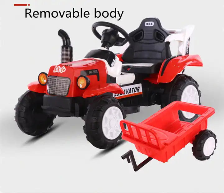 12V Kids Ride-On Truck - Remote Control Six-Wheel Mini Tractor for Outdoor Fun