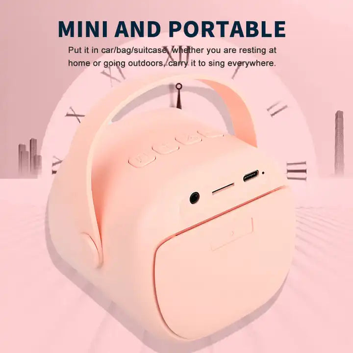 Portable Mini Karaoke Speaker with Wireless Microphone – Fun Karaoke Toy with Songs for Kids Aged 3 Years and Up