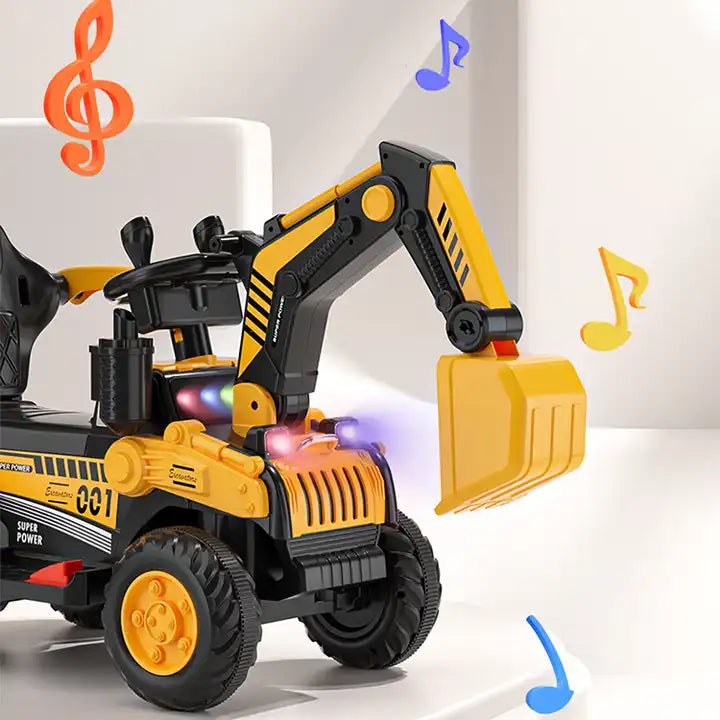 Children's Electric Excavator Engineering Vehicle - Ride-On and Remote Control Spray Toy Car