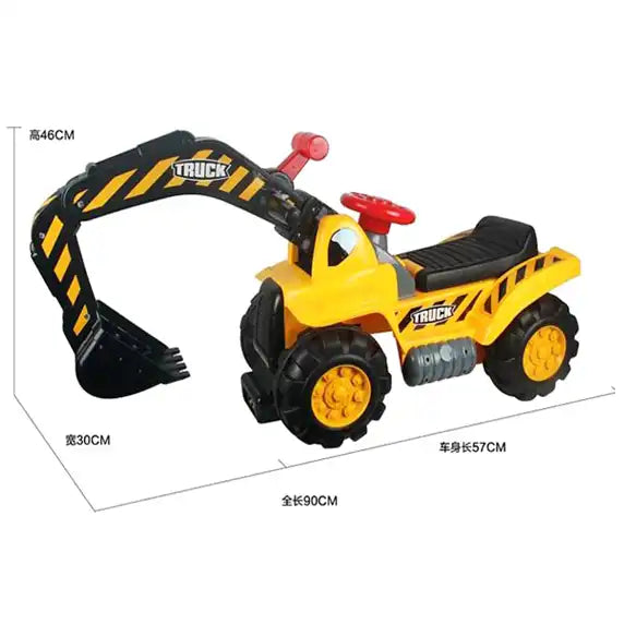 Music and Light Ride-On Excavator Toy - Digger Tractor with Toddler-Friendly Sounds