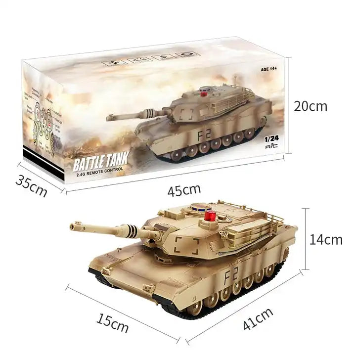 360-Degree Rotation Remote Control Battle Crawler Tank - Long Distance Climbing Toy with LED Lights and Sound