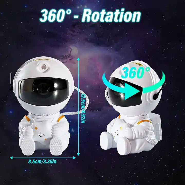 360° Astronaut Space Nebula Star Projector | Kids Galaxy Night Light with Spaceship UFO Design