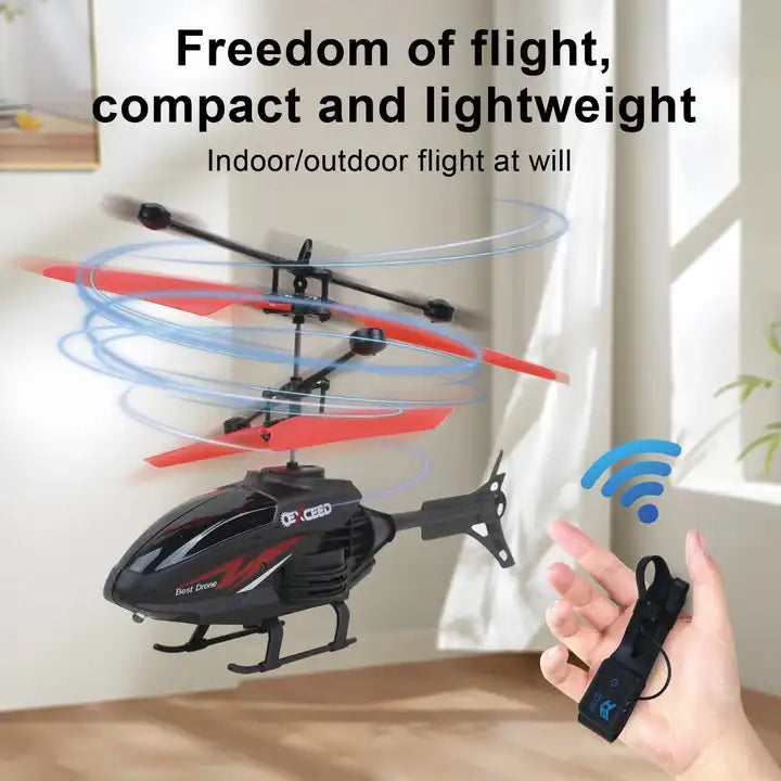 Easy to Fly RC Aircraft with Watch Remote Controller - Flying Plane Toys Mini Helicopter RC Drone for 14+ Year