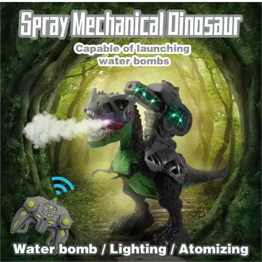 2.4G RC Dinosaur Toy with Water Ball Spray | Multi-functional Remote Control Animal for Kids (Ages 3+)