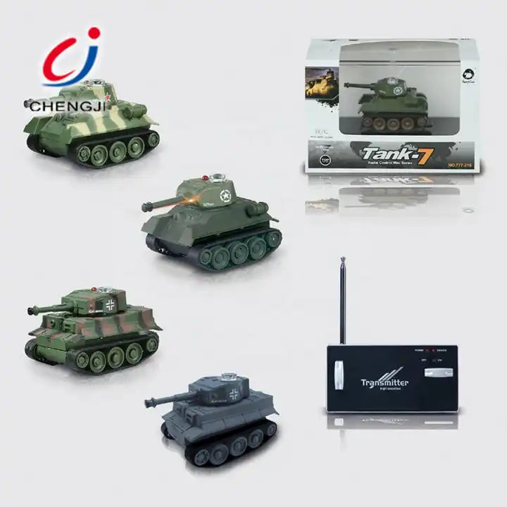 Mini Infrared Remote Control Battle Tank Toy - Plastic Army Vehicle for Kids