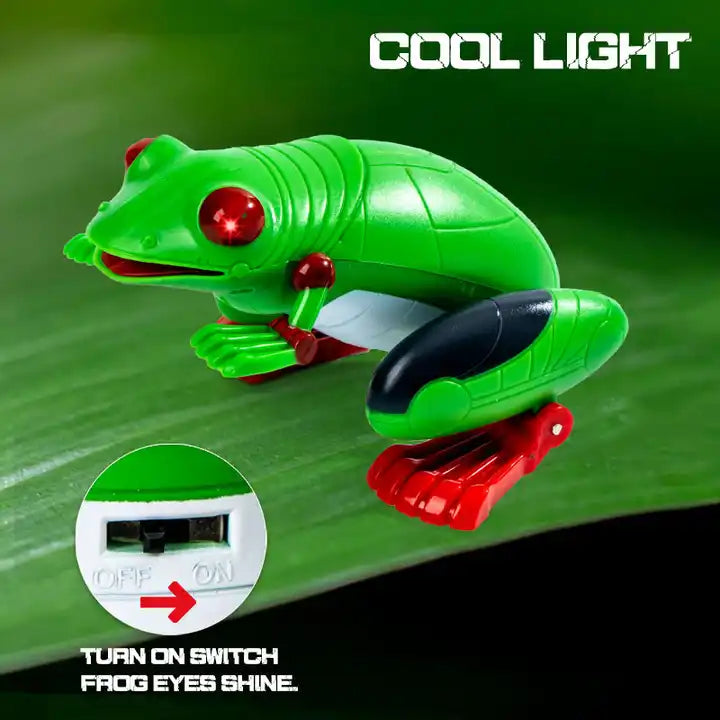 Infrared RC Frog Toy - Jumping Biomimetic Simulation Frog with Light-Up Eyes for Kids Ages 5-10 Years