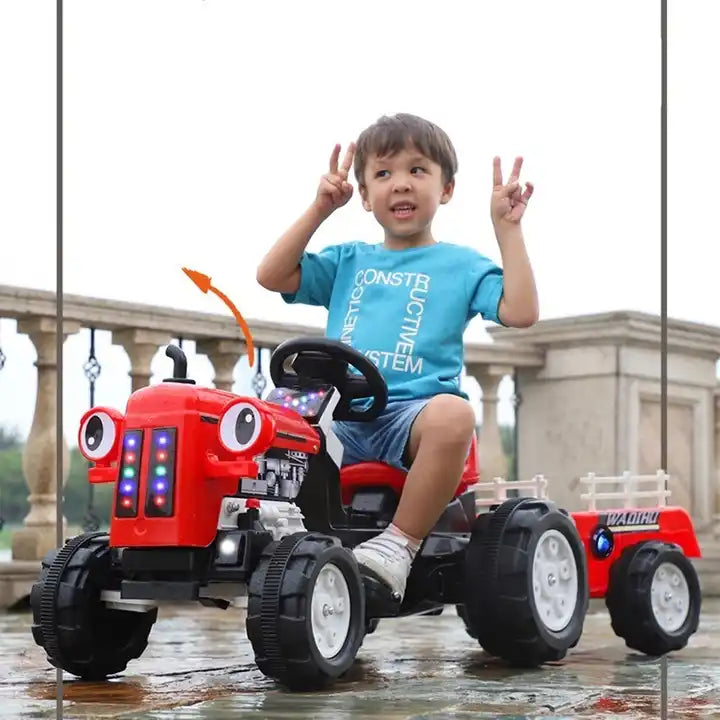 Electric Kids Ride-On Tractor - Battery-Powered Walking Tractor for Children