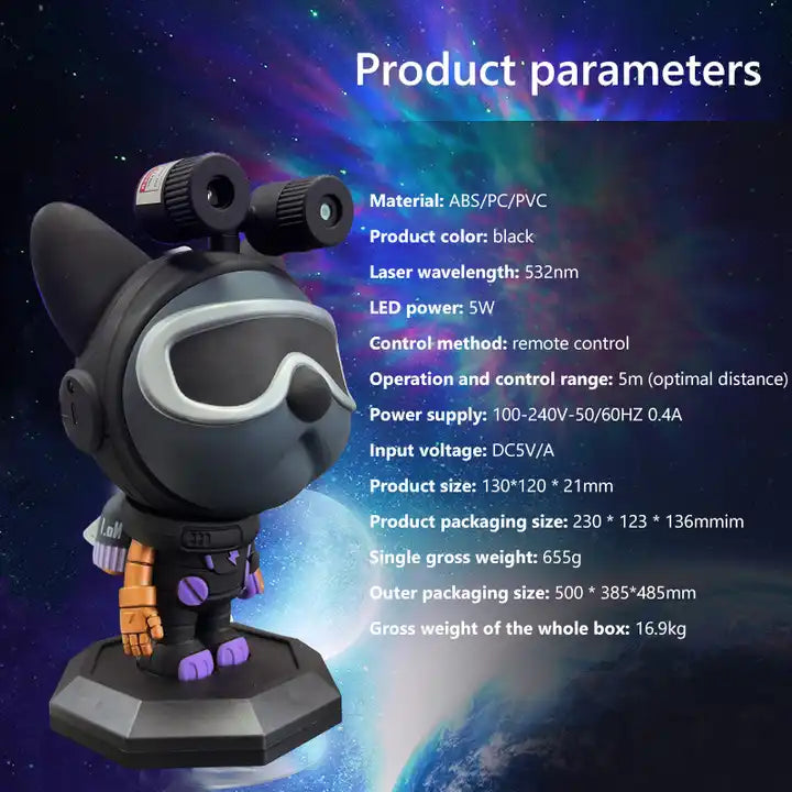 360° Rotation Star Projector | Kids Night Lamp Decorative Lighting with LED RGB Astronaut Galaxy Projector