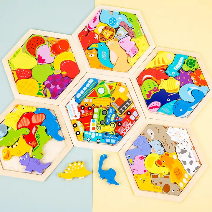 New design Early educational puzzle cognitive toys Wooden cute cartoon shape building blocks Puzzle Board for kids boys girls