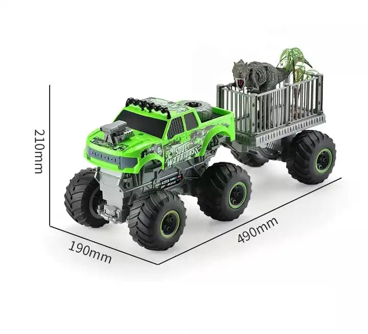 1:16 Scale High-Speed Off-Road Rock Crawler RC Dinosaur Transport Tow Monster Truck