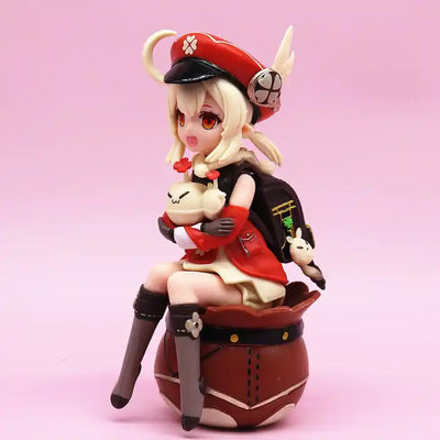 2 Styles Manga Figurine Statues - Cute Girls Genshin Impact Sitting & Kneeling Klee PVC Anime Figure Model - Gift Toys Dolls