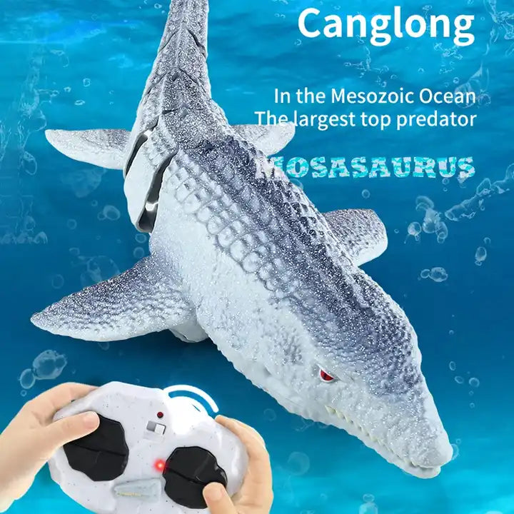 2024 Waterproof Remote Control Mosasaurus Swimming Toy - Interactive RC Shark for Kids